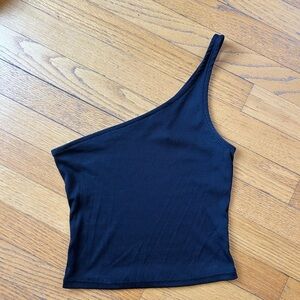 Black One-Shoulder Women's Top